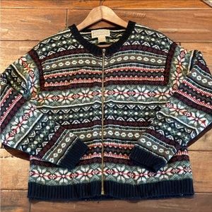 Newton Trading Co wool zip front Sweater L